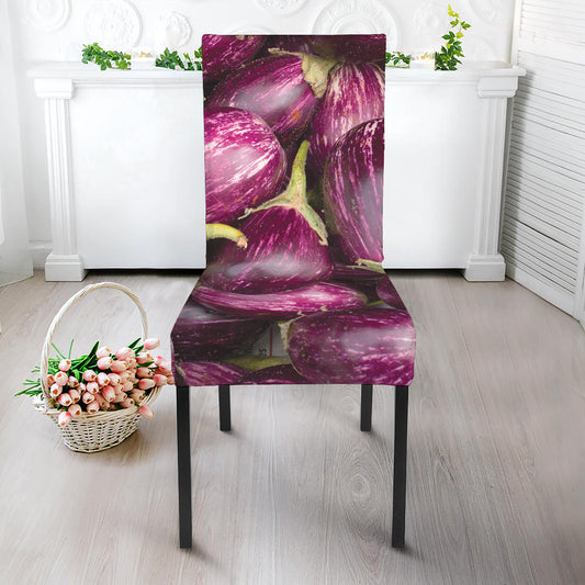 Eggplant Print Dining Chair Slipcover