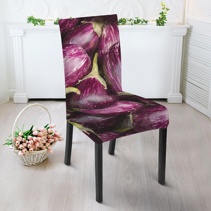 Eggplant Print Dining Chair Slipcover