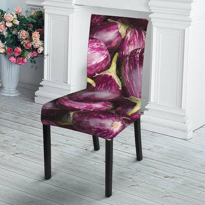 Eggplant Print Dining Chair Slipcover