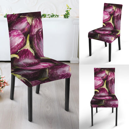 Eggplant Print Dining Chair Slipcover