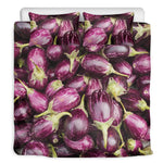 Eggplant Print Duvet Cover Bedding Set