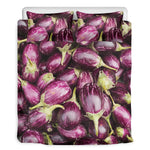 Eggplant Print Duvet Cover Bedding Set