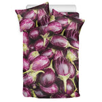 Eggplant Print Duvet Cover Bedding Set