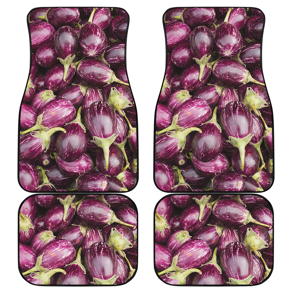 Eggplant Print Front and Back Car Floor Mats