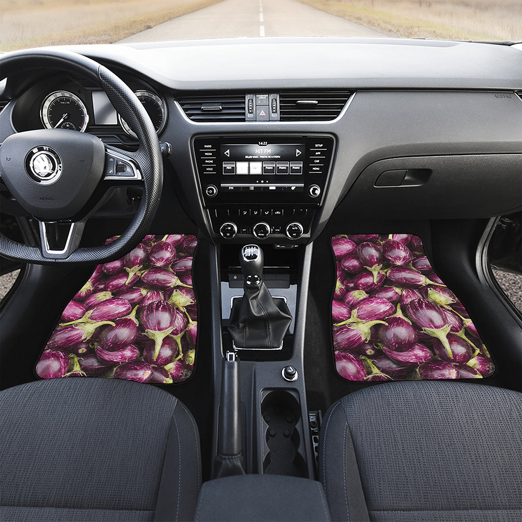 Eggplant Print Front and Back Car Floor Mats