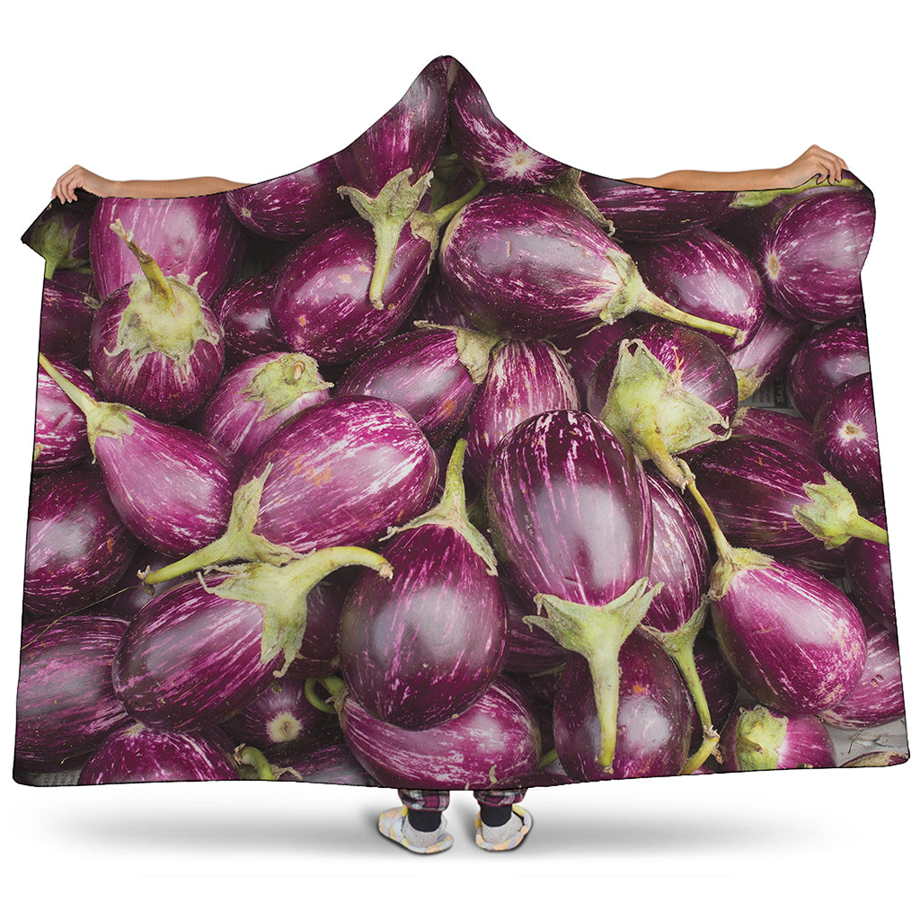 Eggplant Print Hooded Blanket