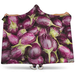 Eggplant Print Hooded Blanket