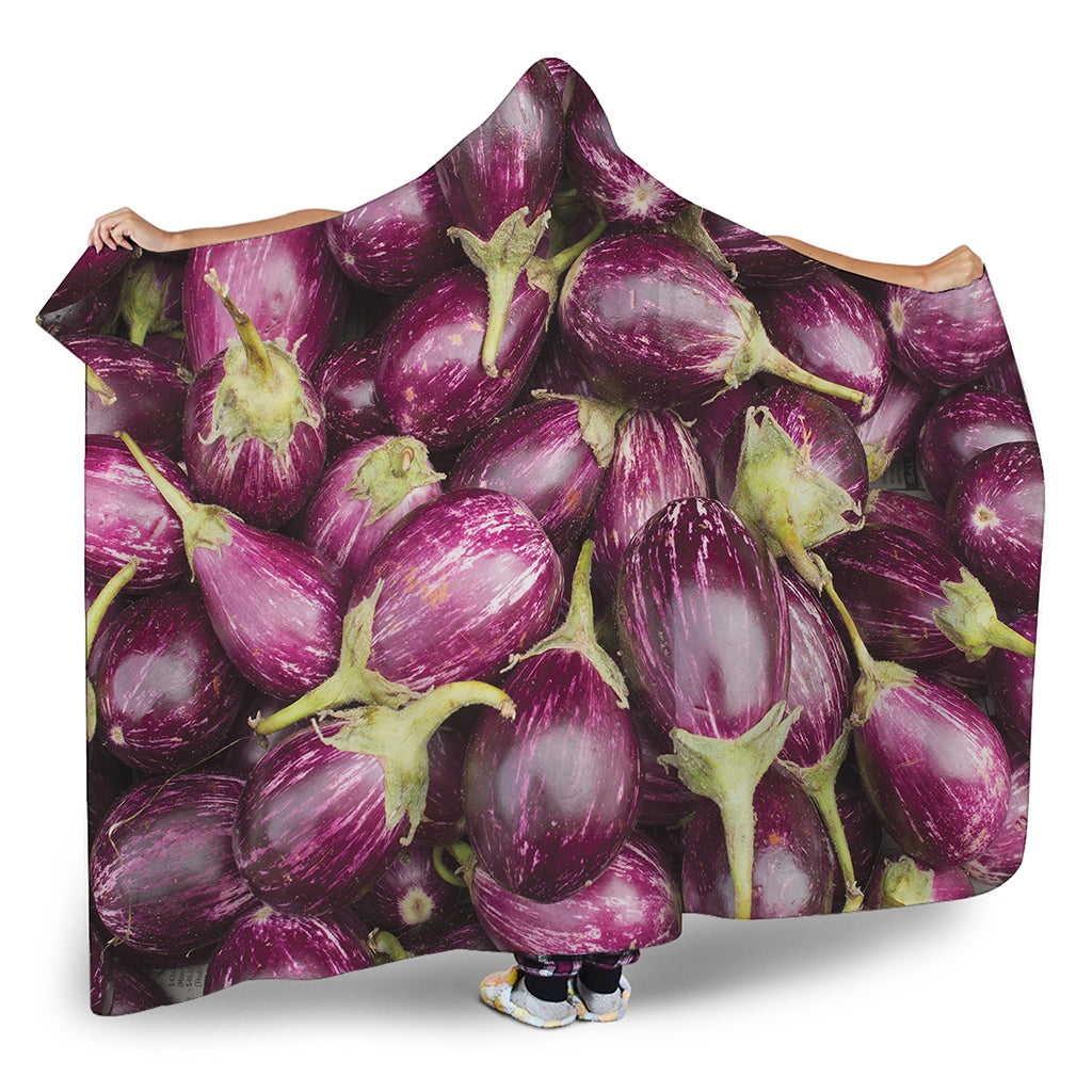 Eggplant Print Hooded Blanket