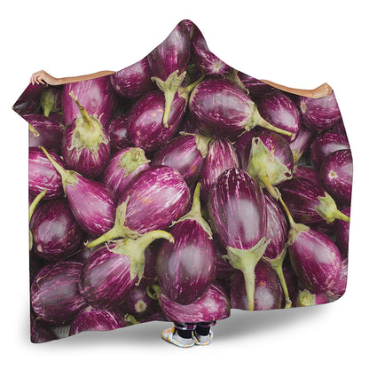 Eggplant Print Hooded Blanket