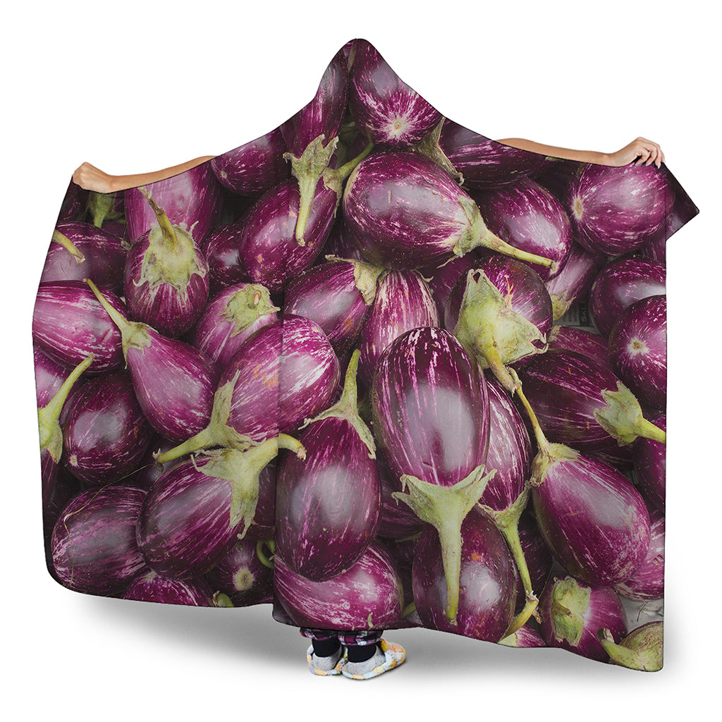 Eggplant Print Hooded Blanket