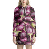 Eggplant Print Hoodie Dress