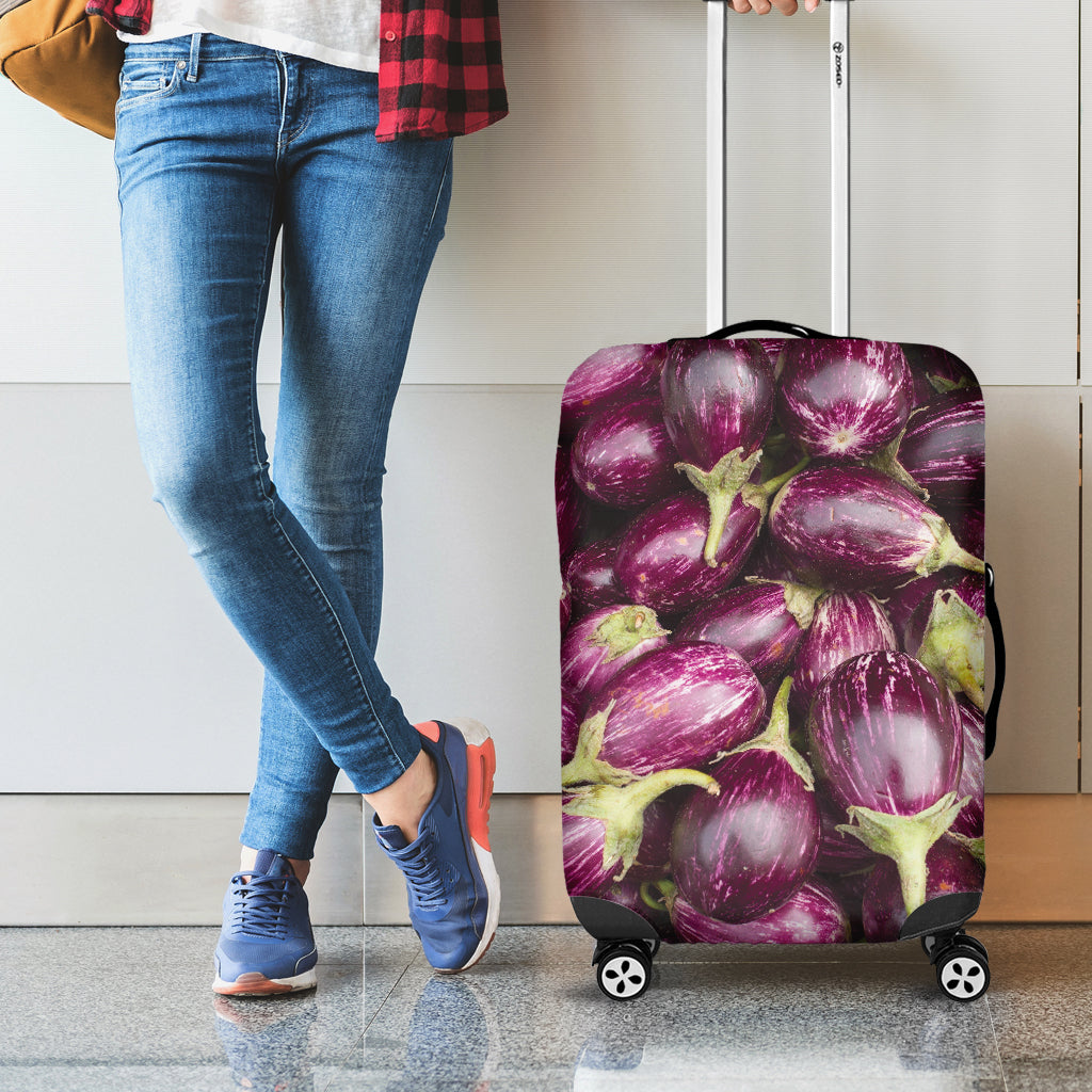 Eggplant Print Luggage Cover