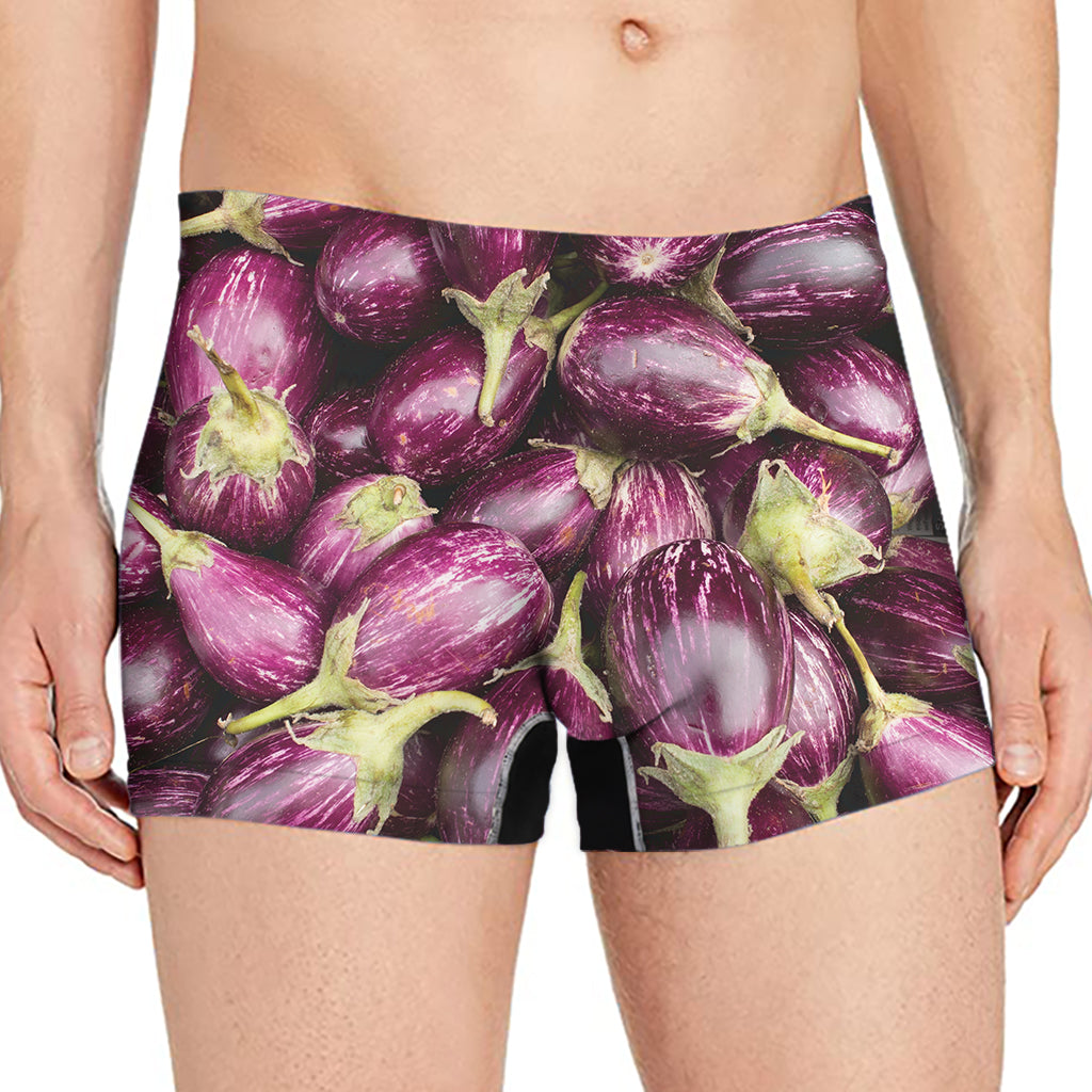 Eggplant Print Men's Boxer Briefs