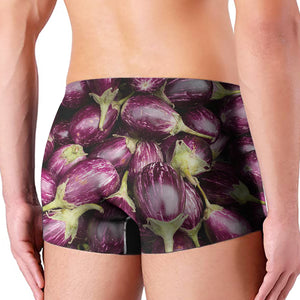 Eggplant Print Men's Boxer Briefs