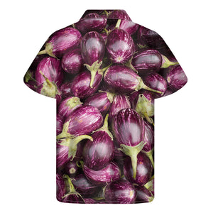 Eggplant Print Men's Short Sleeve Shirt