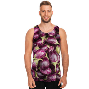 Eggplant Print Men's Tank Top