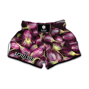 Eggplant Print Muay Thai Boxing Shorts