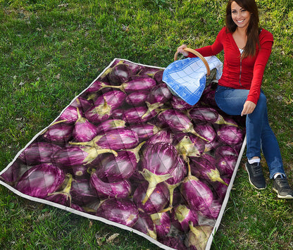 Eggplant Print Quilt