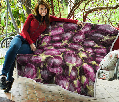 Eggplant Print Quilt
