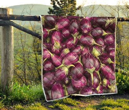 Eggplant Print Quilt