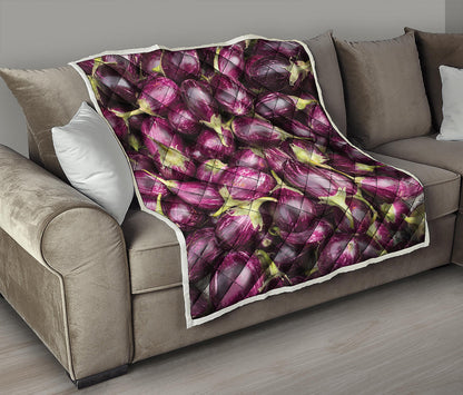 Eggplant Print Quilt