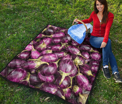 Eggplant Print Quilt