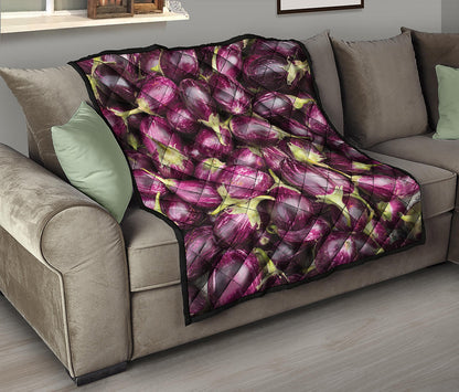 Eggplant Print Quilt