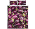 Eggplant Print Quilt Bed Set