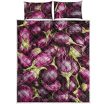 Eggplant Print Quilt Bed Set