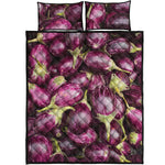 Eggplant Print Quilt Bed Set