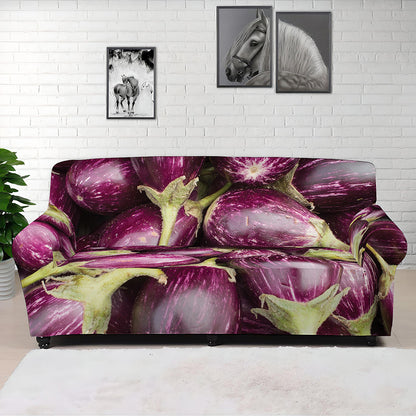 Eggplant Print Sofa Cover