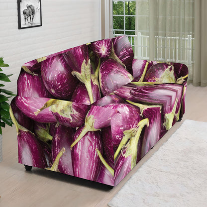 Eggplant Print Sofa Cover