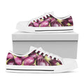Eggplant Print White Low Top Sneakers