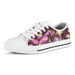 Eggplant Print White Low Top Shoes