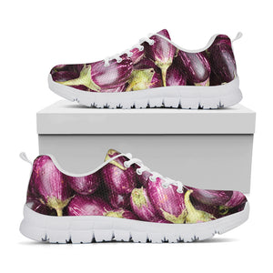 Eggplant Print White Sneakers