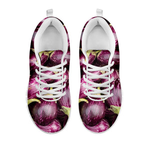 Eggplant Print White Sneakers