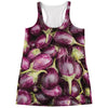 Eggplant Print Women's Racerback Tank Top