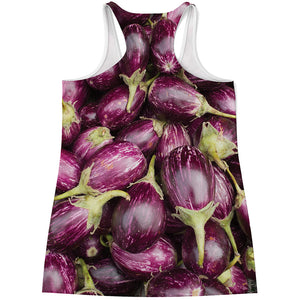 Eggplant Print Women's Racerback Tank Top