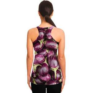 Eggplant Print Women's Racerback Tank Top