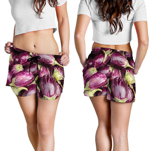 Eggplant Print Women's Shorts