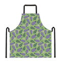 Eggplant With Leaves And Flowers Print Apron