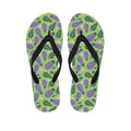 Eggplant With Leaves And Flowers Print Flip Flops