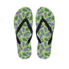 Eggplant With Leaves And Flowers Print Flip Flops