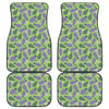 Eggplant With Leaves And Flowers Print Front and Back Car Floor Mats