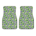 Eggplant With Leaves And Flowers Print Front Car Floor Mats