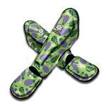 Eggplant With Leaves And Flowers Print Muay Thai Shin Guard