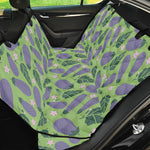 Eggplant With Leaves And Flowers Print Pet Car Back Seat Cover