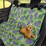 Eggplant With Leaves And Flowers Print Pet Car Back Seat Cover