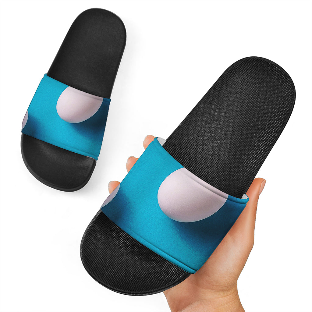 Eggs Pattern Print Black Slide Sandals
