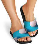 Eggs Pattern Print Black Slide Sandals